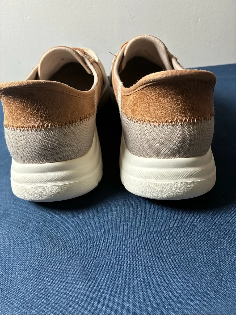 Skechers Men’s Slip-In Canvas Loafers in Beige and Tan